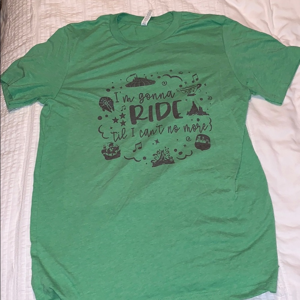 Green Disney-themed T-shirt